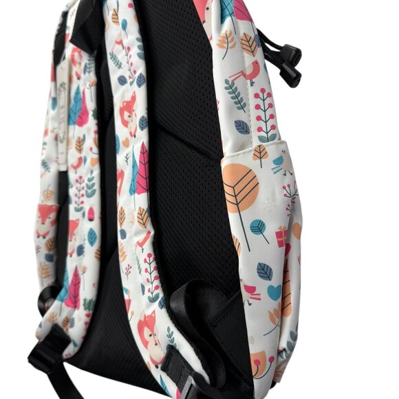 New NWT Backpack, Fox Bird Leaf Design.  Joymoze Brand White / Pink main image 10